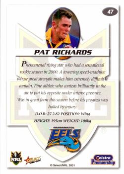2001 Select Impact #47 Pat Richards Back